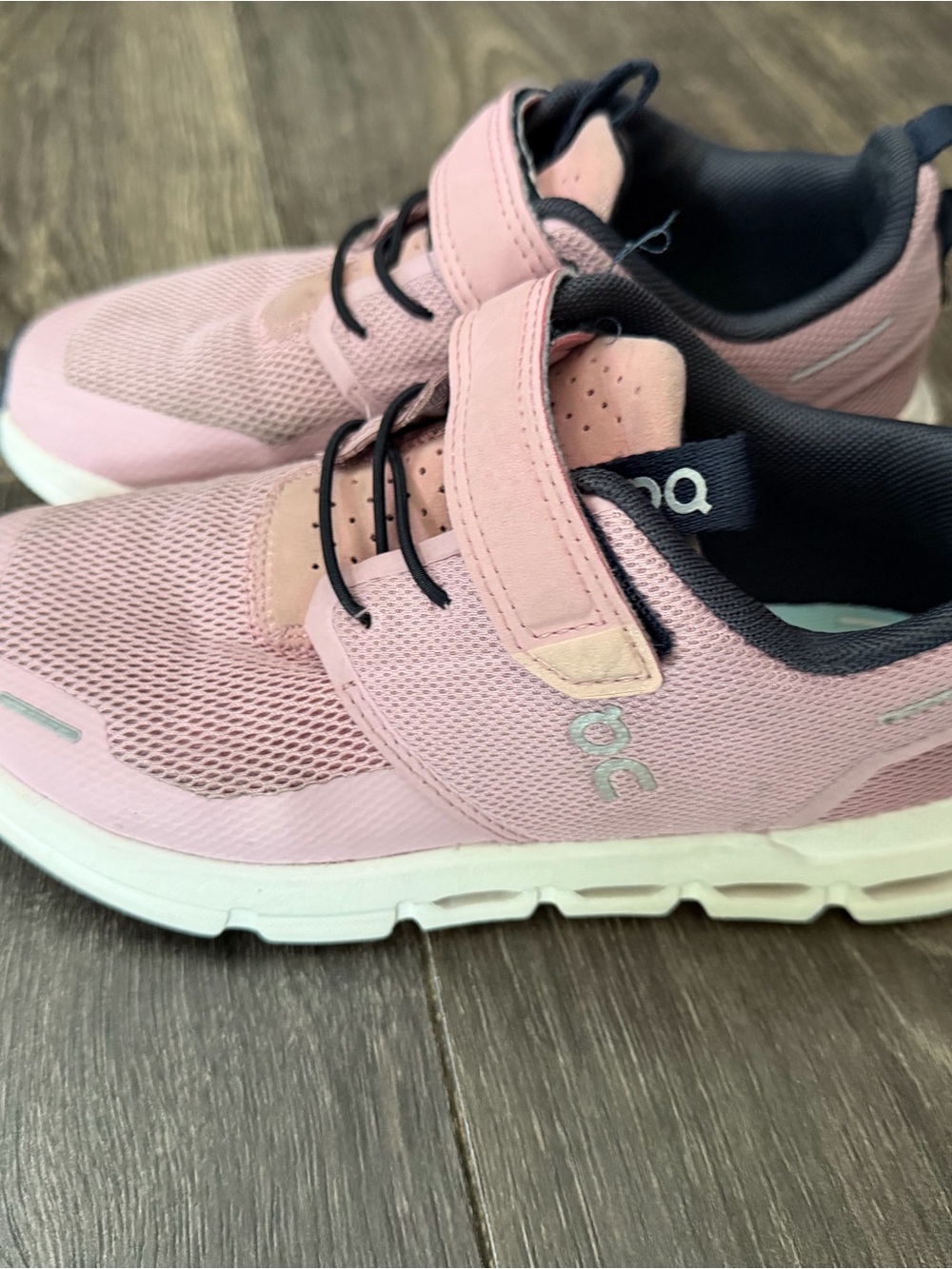 On Running Kids Pink and Black Athletic Sneakers